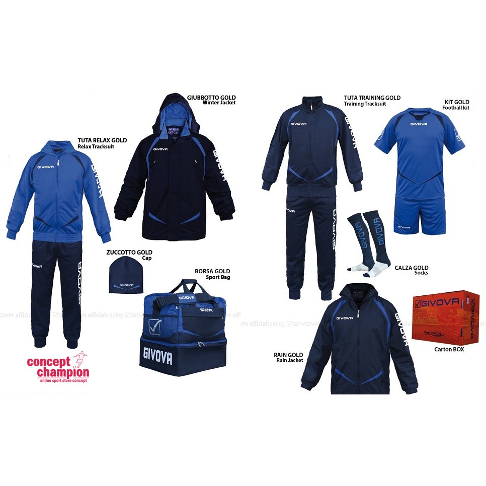 is there Ocean Belly Set complet echipament sportiv Box Gold Albastru-Bleumarin GIVOVA