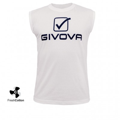 Tricou fara maneci din bumbac, logo mare, GIVOVA